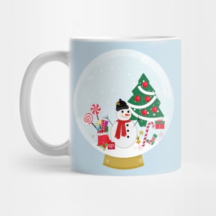 Snow globe. Snowman and new year icon Mug